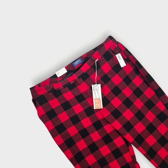 Old Navy Harper Cropped Pants Womens Size 18 Black Plaid Pockets 42x27 New - Picture 4 of 9